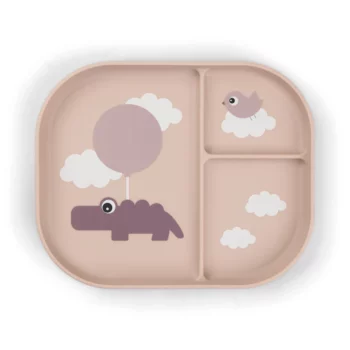 Done by Deer Protuklizni tanjir sa pregradama za hranu - Happy clouds Powder