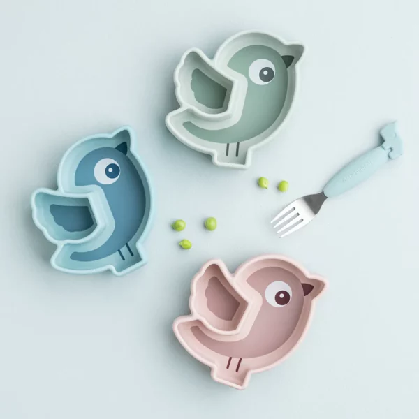 Done by Deer Stick&Stay silikonski tanjir za grickalice – Birdee Blue - Image 6