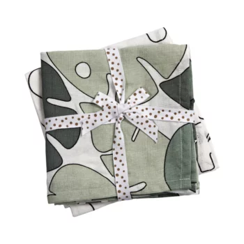 Done by Deer Komplet 2 swaddle pamučne pelene 120×120 – Tiny tropics Green