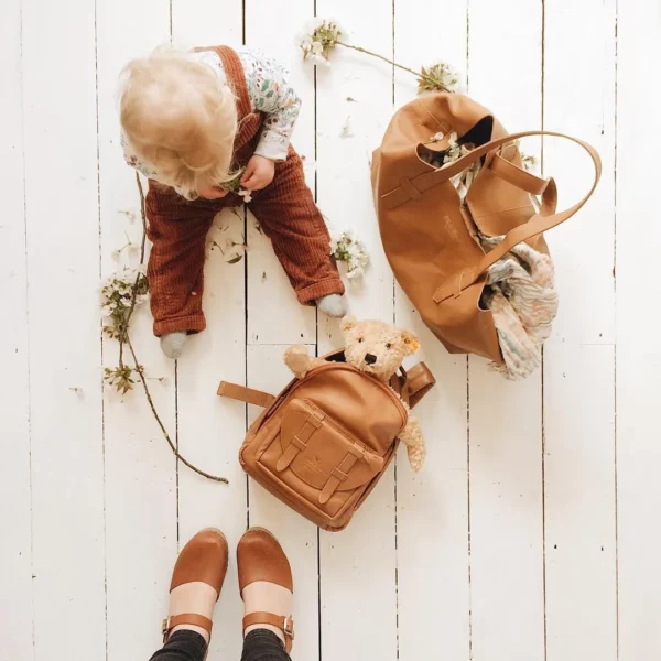 Elodie kožna torba za previjanje Chestnut Leather - Platinum proizvod - Image 8