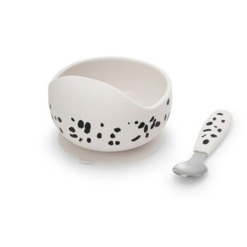 Elodie Set silikonska zdjelica i kašikica – Dalmatian Dots