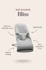 BabyBjörn Ležaljka za bebe Bliss - Classic quilt, Anthracite, Woven - Image 10