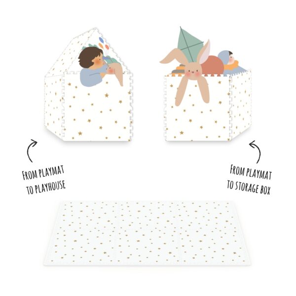 Playandgo_EEVAA_Treehouse_Puzzlemat_to_playhouse_and_Storage_box_English Play&Go 3u1 EEVAA dvostrana podloga za igru – Kućica na drvetu/Zvjezdice (120x180cm) - Image 42