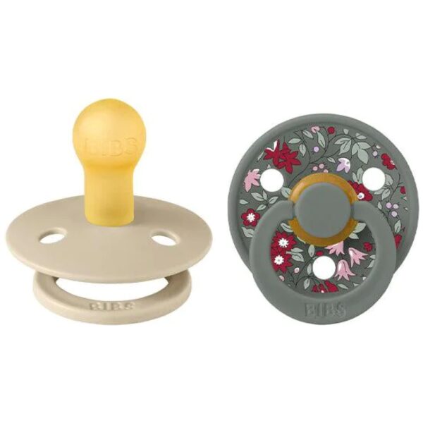 bibs-liverty-colour-pacifier-2-pack-flat-1024x1024.webp BIBS x Liberty Chamomile Lawn & Pine - 2kom (6-18m) - Image 3