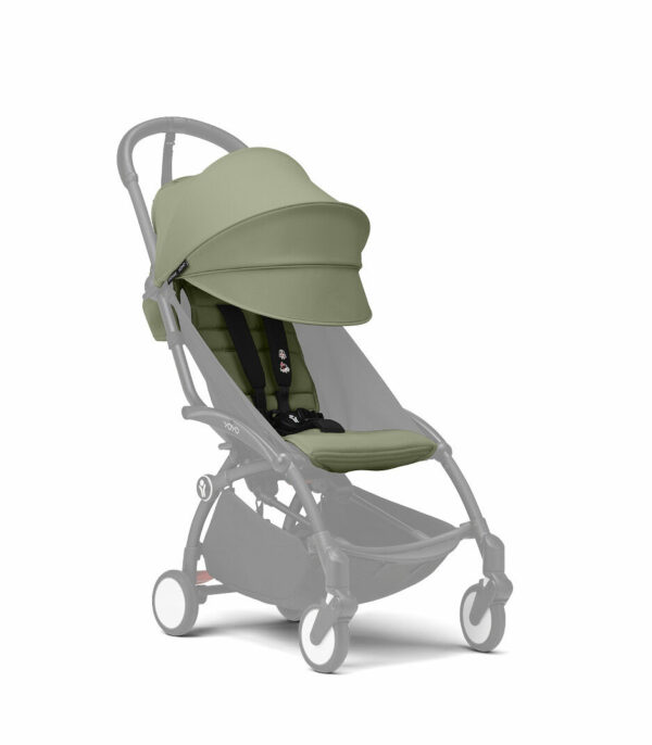 YOYO3_6PLUS_Olive_BlackFrame_Shadow frame_ext Canopy_3-4_A18-19 Stokke® YOYO³ 6+ Color Pack - Olive - Image 2