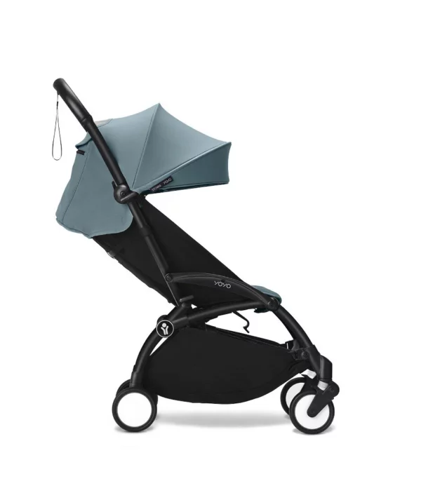 YOYO3_Aqua_6PLUS_BlackFrame_Profile_reclined pos_0102 Stokke YOYO³ kolica od 6 mjeseci - Black/Aqua (GRATIS Color Pack) - Image 3