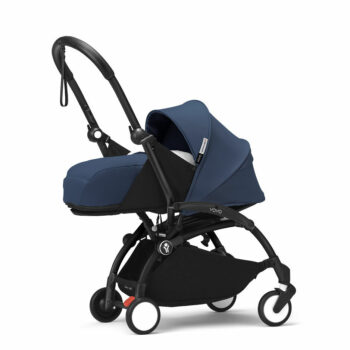 Stokke YOYO³ kolica i sklopiva košara – Black/Air France Blue