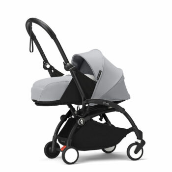 Stokke YOYO³ kolica i sklopiva košara za novorođenčad – Black/Stone