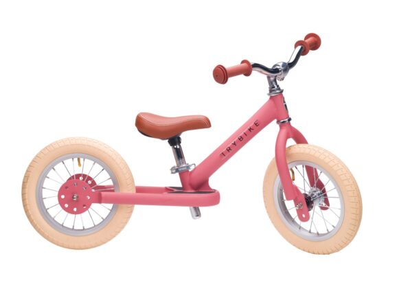 Trybike 2 wheeler matt pink (5) Trybike Balans bicikl 2u1 – Steel Vintage Pink Matt - Image 4