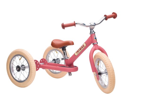 Trybike Tricikl i balans bicikl – Steel Vintage Pink Matt - Image 2