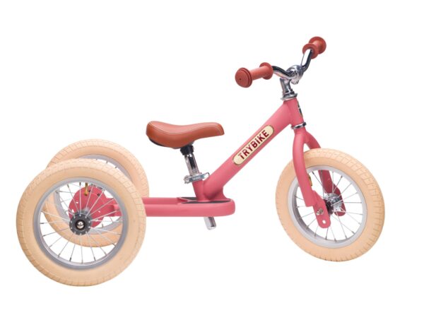 Trybike Tricikl i balans bicikl – Steel Vintage Pink Matt - Image 15
