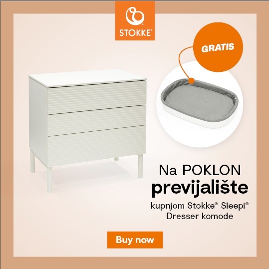 STOKKE-KOMODA Stokke Sleepi Komoda - White + GRATIS Stokke Sleepi Podloga za presvlačenje - Changer White - Image 1