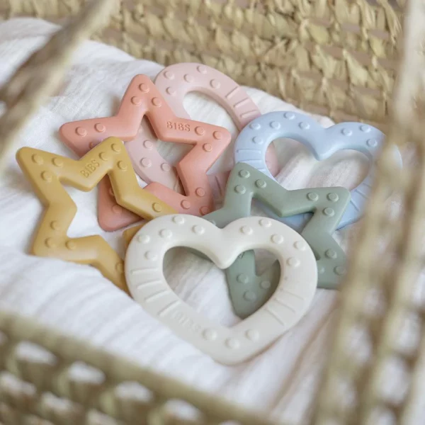 bibs-teether-bitie-stars-hearts BIBS Glodalica - Sage - Image 3