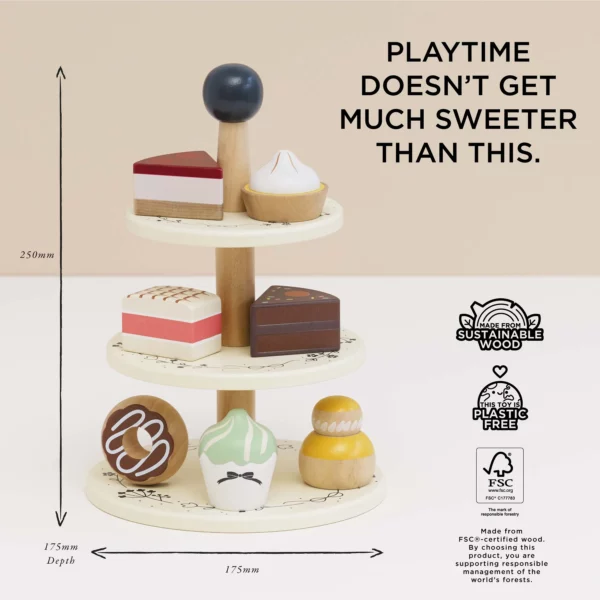 Le Toy Van Drveni trospratni stalak za kolače - Image 2