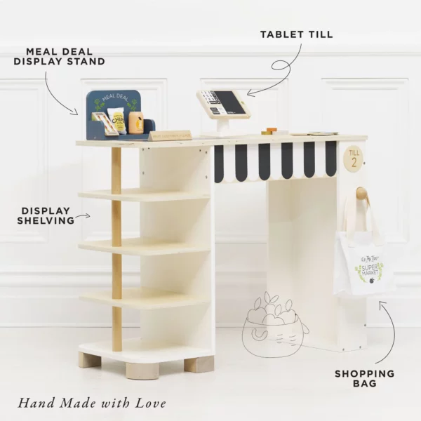 Le Toy Van Drveni supermarket pult s blagajnom i dodacima - Image 2