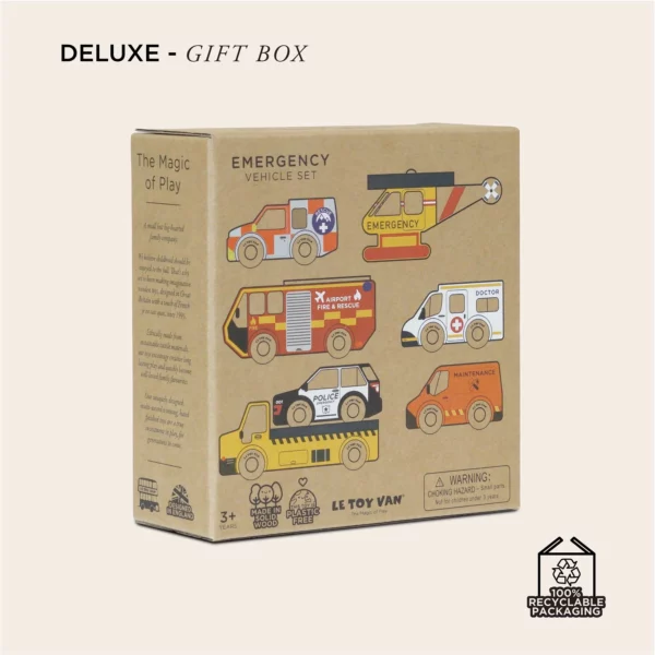 Le Toy Van Drveni spasilački set – vozila i helikopter - Image 5