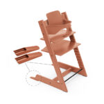 Stokke Tripp Trapp Hranilica Stolica + Ogradica Baby Set - Terracotta/Terracotta