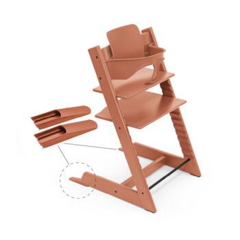 Stokke Tripp Trapp Hranilica Stolica + GRATIS Ogradica Baby Set - Terracotta/Terracotta