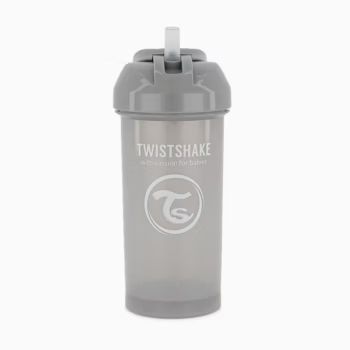 Twistshake Bočica sa slamkom 360ml 6m+ Pastelno siva