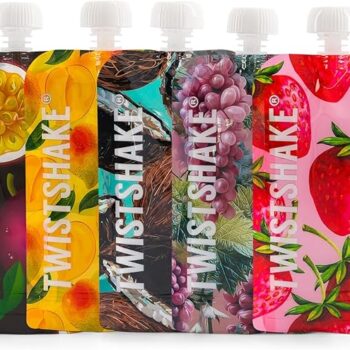 Twistshake višekratne vrećice za kašice (5 kom, 220ml) - Mixed colors