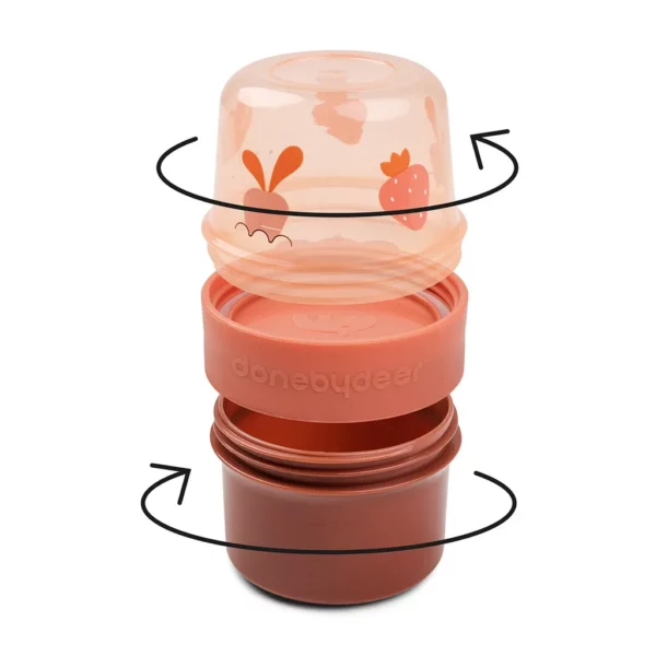 Done by Deer Posuda za užinu s dva odjeljka - S Birdee Papaya - Image 4