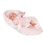 Antonio Juan lutka BIMBA s prošivenom dekicom i motivom ptičice 37 cm