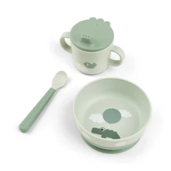 Done by Deer Foodie set za prvi obrok - Happy clouds Green