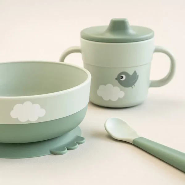 Done by Deer Foodie set za prvi obrok - Happy clouds Green - Image 8