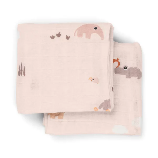 3053781-2 Done by Deer Komplet 2 pamučne pelene 70×70 - Playground Powder - Image 2