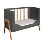 Troll Nursery dječiji krevetić Torsten i GRATIS zaštitna ograda 120x60cm Seal Grey/Teak