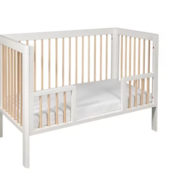 Troll Nursery dječiji krevetić Lukas i zaštitna ograda 120x60cm White/Wax