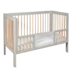 Troll Nursery dječiji krevetić Lukas i GRATIS zaštitna ograda 120x60cm Soft Grey/Wax