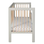 Troll Nursery dječiji krevetić Lukas i GRATIS zaštitna ograda 120x60cm Soft Grey/Wax - Image 3