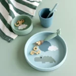Done by Deer Silikonski set za jelo – Happy clouds Blue - Image 2