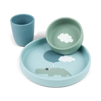 Done by Deer Silikonski set za jelo – Happy clouds Blue