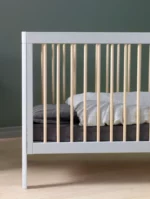Troll Nursery dječiji krevetić Lukas i GRATIS zaštitna ograda 120x60cm Soft Grey/Wax - Image 4