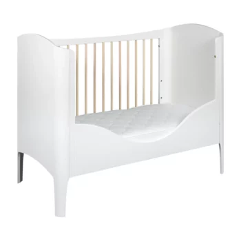 Troll Nursery dječiji krevetić Wave i GRATIS zaštitna ograda 120x60cm White/Wax