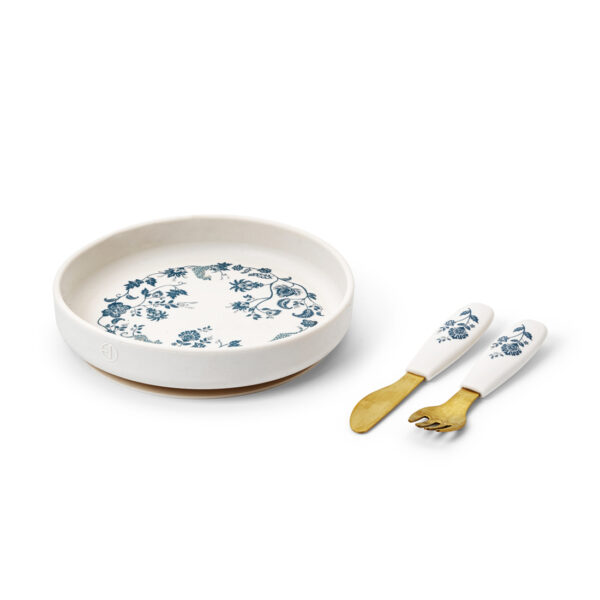 Elodie Set silikonski tanjir, nož i viljuška - Garden Leo Toile - Image 1