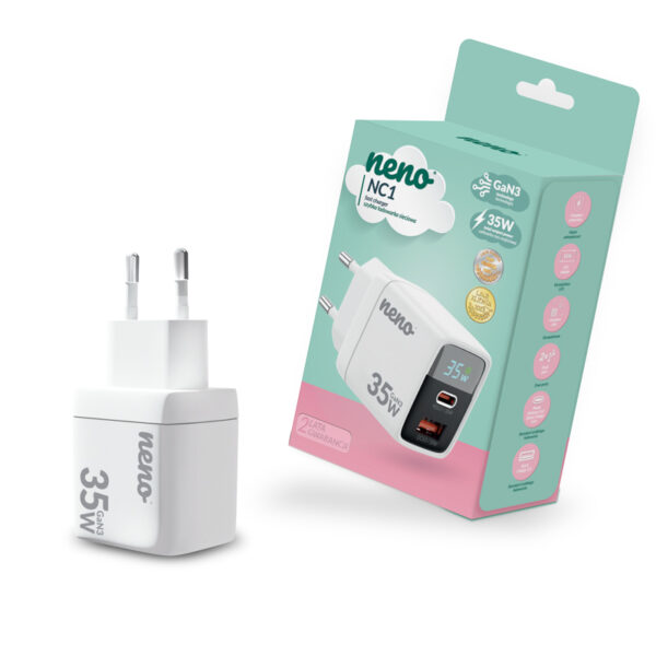 Neno_nc1_packshot05 Neno NC1 – Brzi punjač GaN3 35W (USB-C + USB-A) - Image 6
