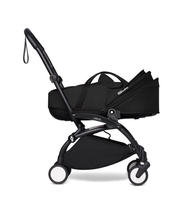 YOYO 2 - BASSINET - CANOPY DOWN PROFILE BLACK FRAME - BLACK - WEB_eCom Stokke YOYO³ košara newborn shell – Black - Image 15