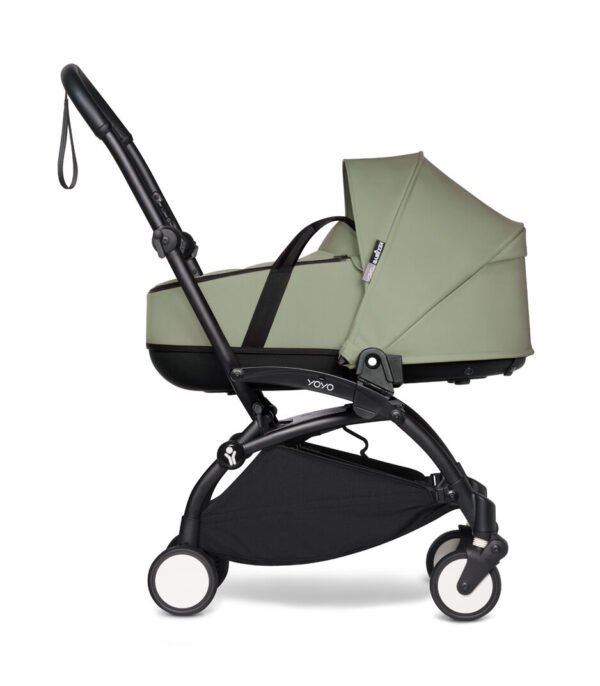 YOYO 2 - BASSINET - PROFILE BLACK FRAME - OLIVE - WEB Stokke YOYO³ košara newborn shell – Olive - Image 12