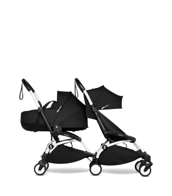 YOYO connect - YOYO 2 - PROFILE SIBLING BASSINET 6+ - WHITE FRAME - BLACK - WEB_eCom Stokke YOYO³ košara newborn shell – Black - Image 16