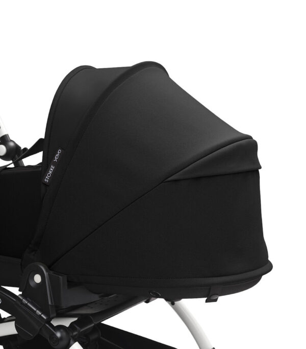YOYO3_NewbornShell_Black_Whiteframe_Canopy vent closed_Close-up_0387 Stokke YOYO³ košara newborn shell – Black - Image 3