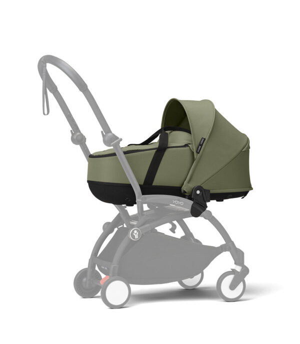 YOYO3_NewbornShell_Olive_BlackFrame_3-4_0481-A30 Stokke YOYO³ košara newborn shell – Olive - Image 2