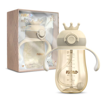 Neno Mio2 Bočica sa slamkom i ručkama 280ml - Cream