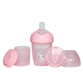Twistshake Pro Double Anti-Colic flašica 180ml, 0m+ Pastel Pink