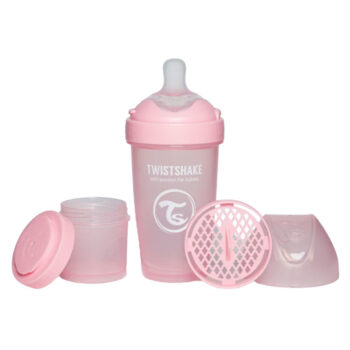 Twistshake Pro Double Anti-Colic flašica 260ml, 0m+ Pastel Pink
