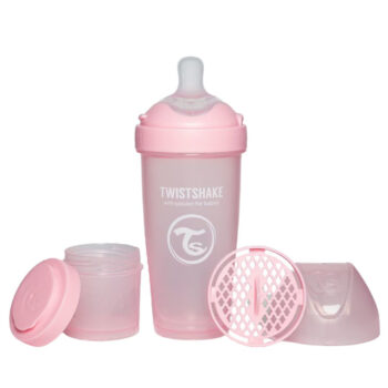 Twistshake Pro Double Anti-Colic flašica 330ml, 0m+ Pastel Pink