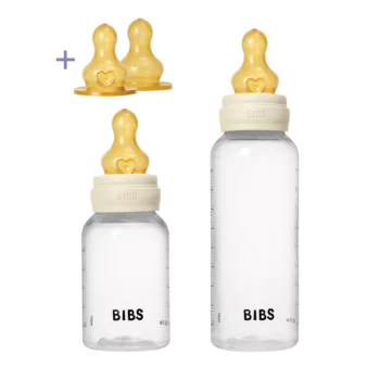 BIBS flašica Round latex set Grow and flow 150/270ml Ivory