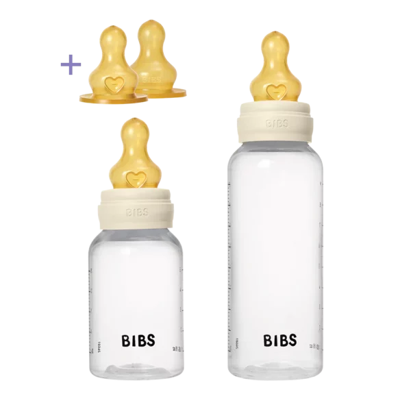 BIBS flašica Round latex set Grow and flow 150/270ml Ivory - Image 1